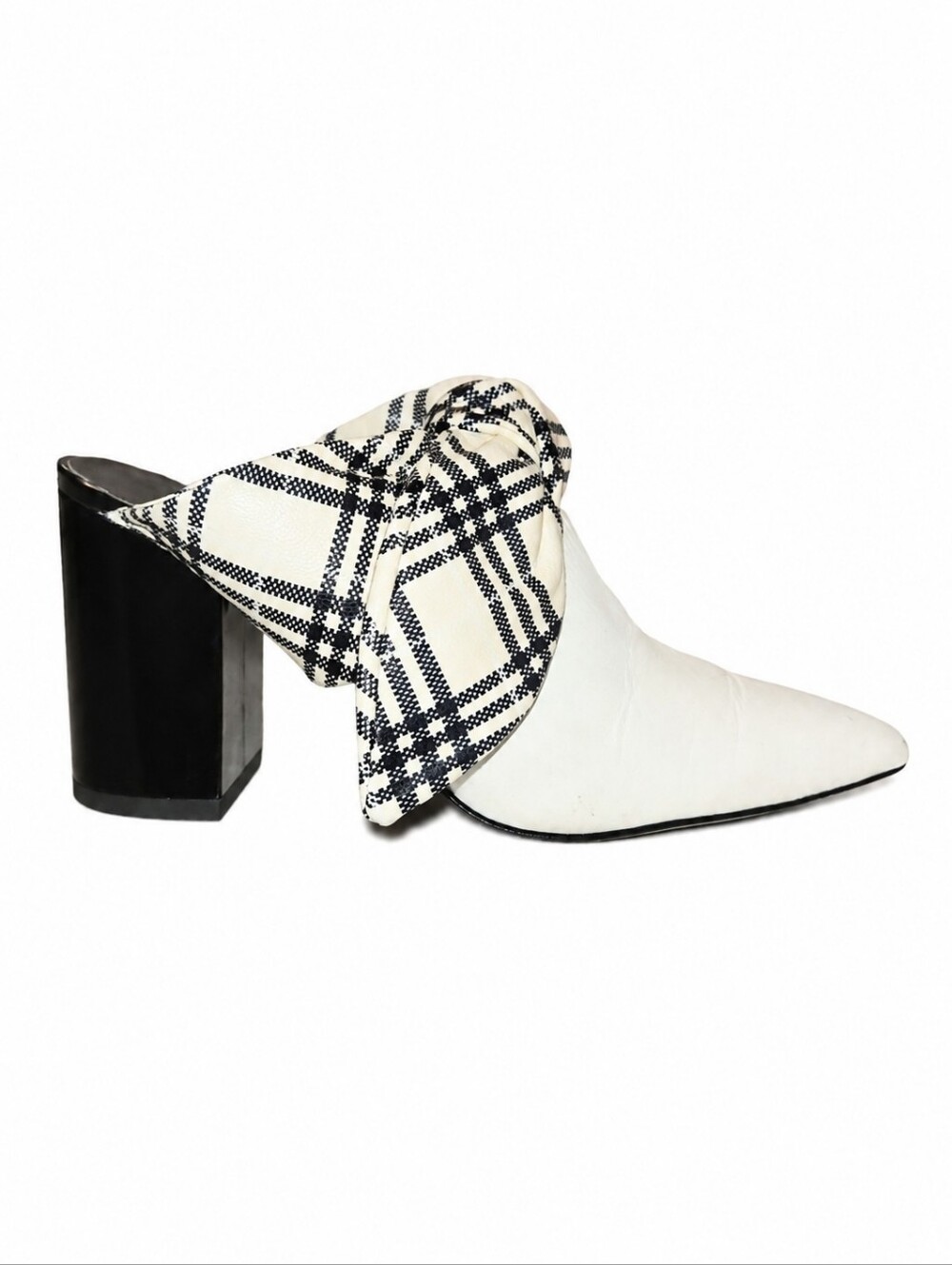 SELF-PORTRAIT | Lily Motor Bow Mules in White Leather ~ Size EU 37.5 / U…